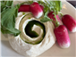 cod roe and radishes